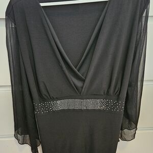 Elegant Black Dress with Rhinestone Detail